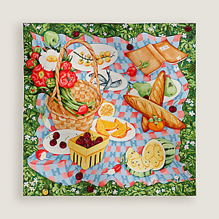 HERMES スカーフ Un Carre sur l'Herbe scarf 90 直営店包装 HERMES スカーフ Un Carre sur l'Herbe scarf 90 直営店包装